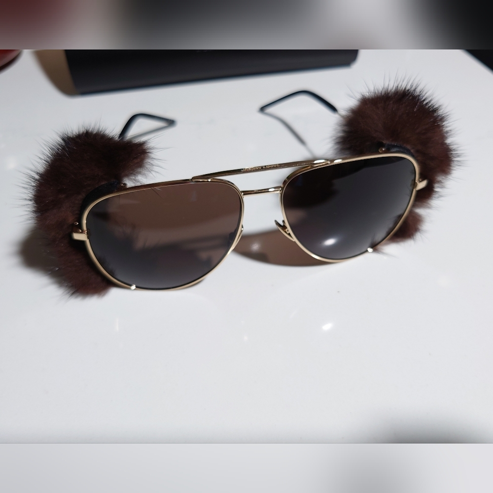 Saint Laurent mink fur sunglasses